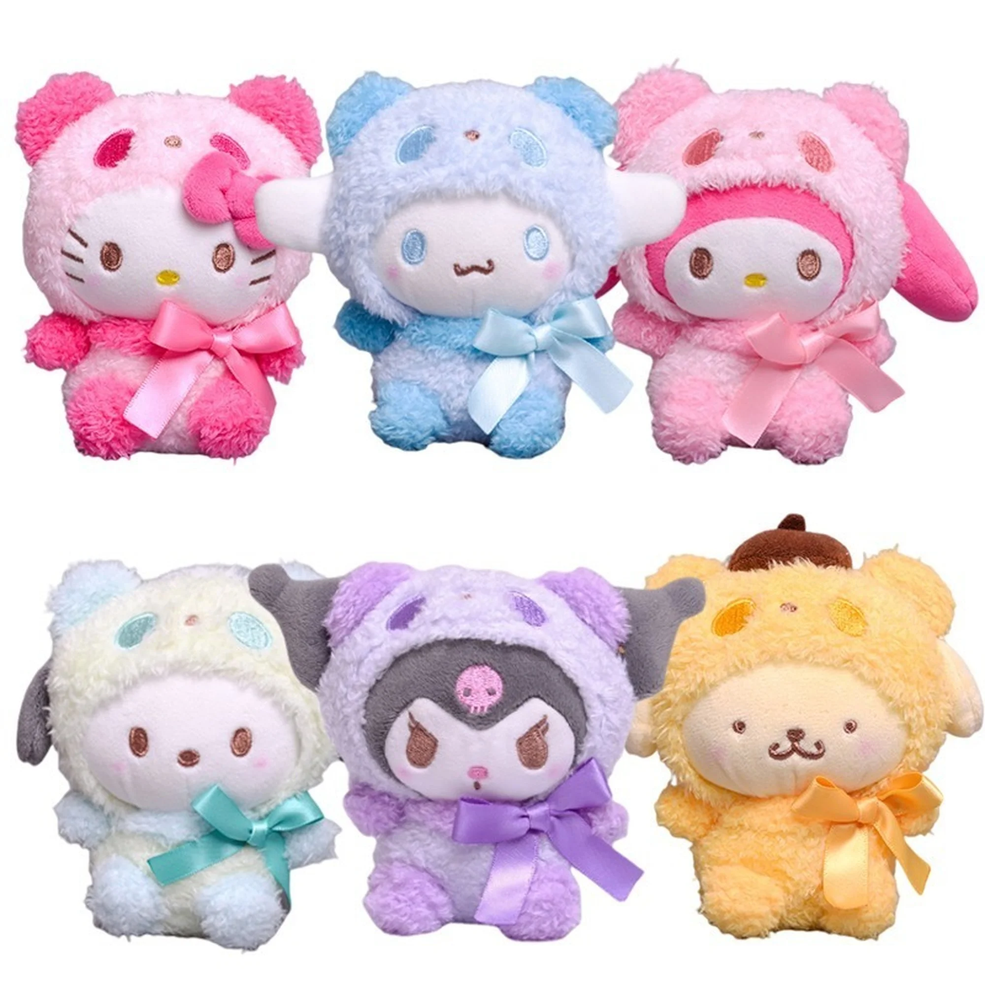 

Kawaii My Melody 10 см Мультфильм Kuromi Cinnamoroll Kt кот пурин собака плюшевая игрушка Аниме Мягкие животные милые плюшевые кукла подвеска игрушки