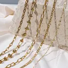 Ожерелья-цепочки из нержавеющей стали для мужчин и женщин, кубинская цепь с большим узлом, позолоченный чокер в стиле Панк 18 К, модные штабелируемые ювелирные изделия