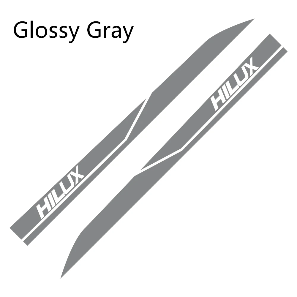 Glossy Gray 2 шт. боковые наклейки на двери автомобиля для Toyota Hilux Revo Vigo Автомобильная виниловая пленка DIY Наклейка спортивный стиль автомобильные принадлежности для тюнинга - Название цвета: Glossy Gray