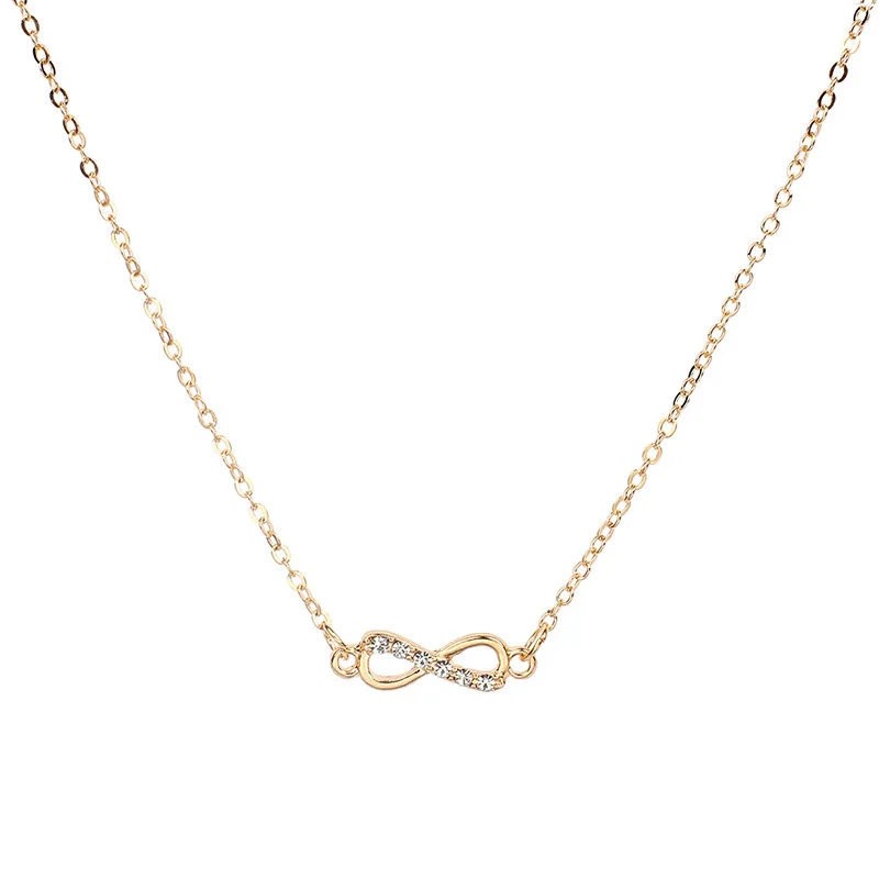 Женское колье-чокер с буквой 8 циркониевое ожерелье бесконечным плетением