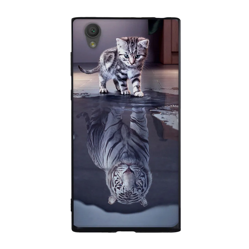 Чехол для Sony Xperia L1 мягкий силиконовый черный чехол из ТПУ с 3d-изображением милого