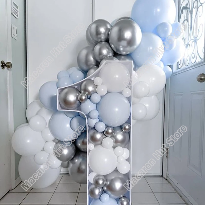 

Doubled Macaron Blue Balloon Birthday Party Backdrop Baby Shower Arch Welcome Decor Gender Reveal Balloon Decor Garland Kits