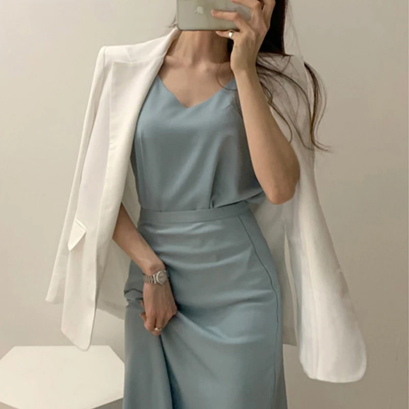 Женский костюм-двойка с V-образным вырезом однотонный топ без рукавов и