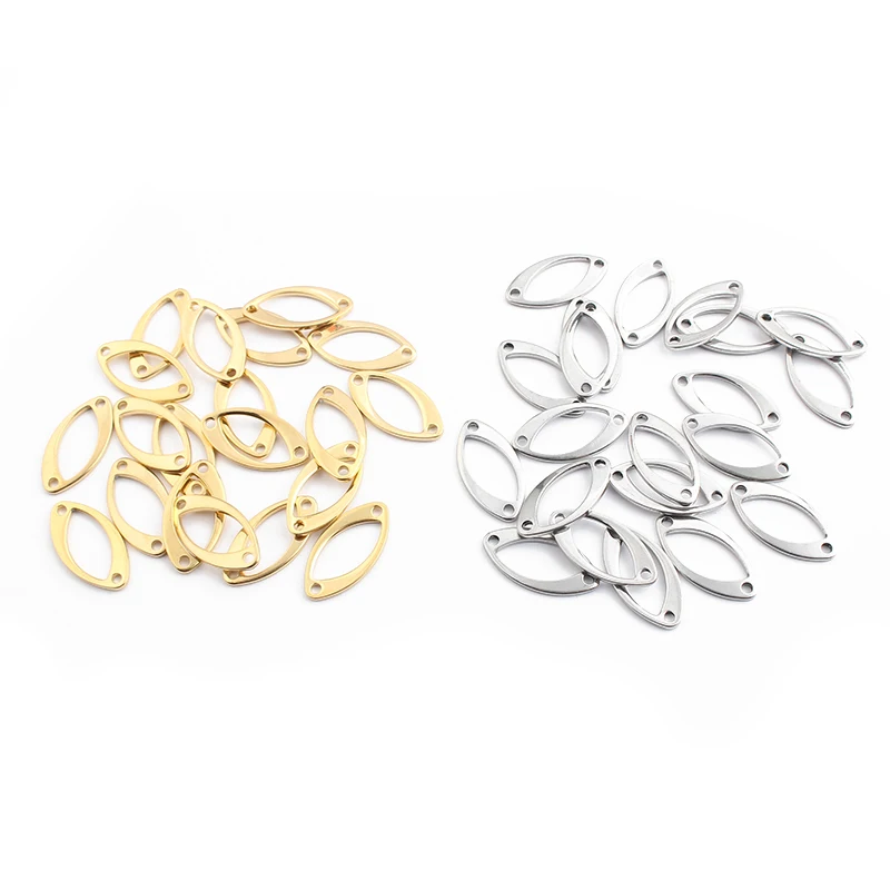 

10pcs Stainless Steel Gold/Silver Color Oval Chrams Connector For Handmade Bracelet Necklace Jewelry Findings Making Supplies
