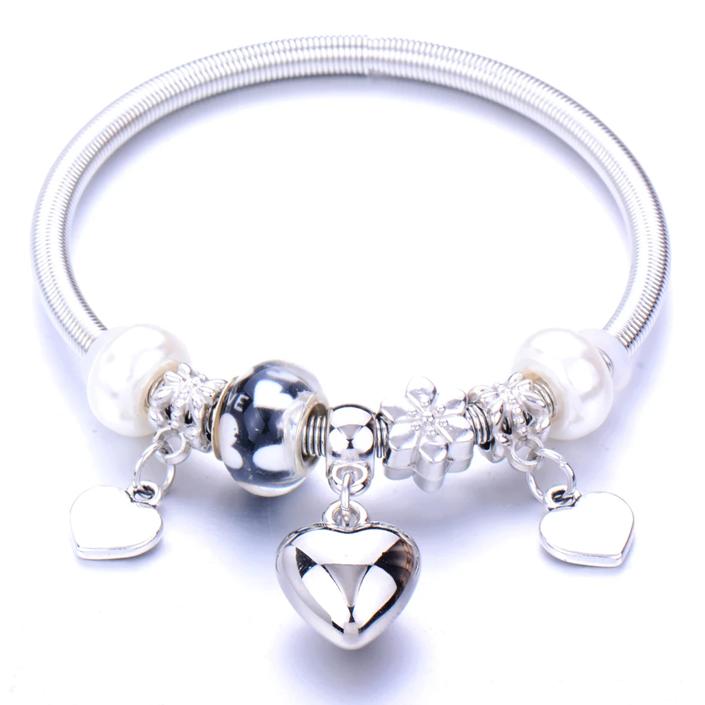 Новое поступление 10 шт./лот ювелирные изделия браслет с подвесками в форме сердца