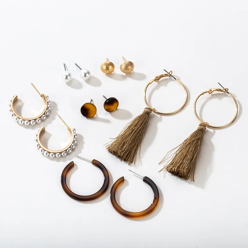 

Luokey Fringe Tassel Earrings For Women Fashion Acrylic Pearl Dangle Drop Earrings Geometric Round Circle Wedding Jewellery 2020