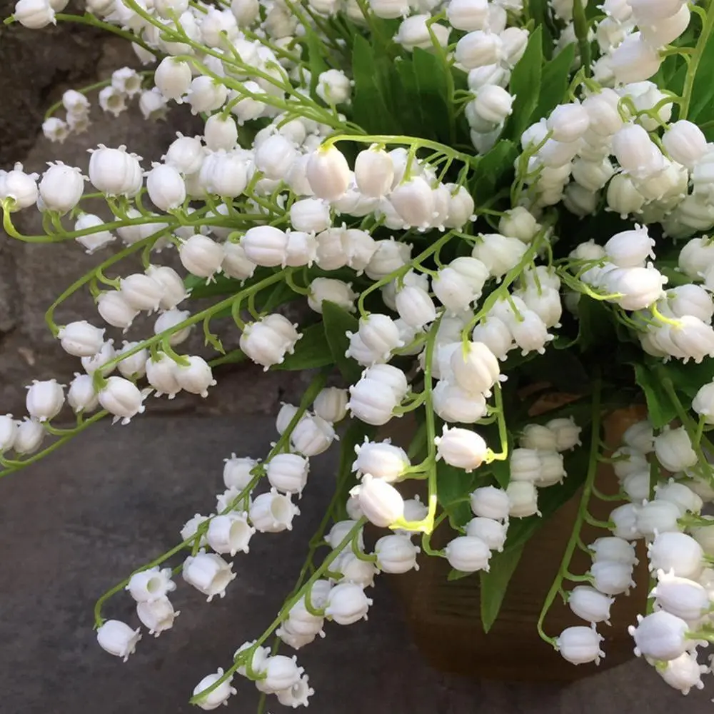 

1PC Artificial Flowers High Quality Bell Orchid Bouquet of Fake Flowers Decoration Home Flower Flowers For Wedding Bunch De P3Y3