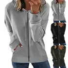 Женские топы, Свитшот 2021, стильная толстовка с длинным рукавом и капюшоном на завязках, однотонная универсальная Толстовка для улицы