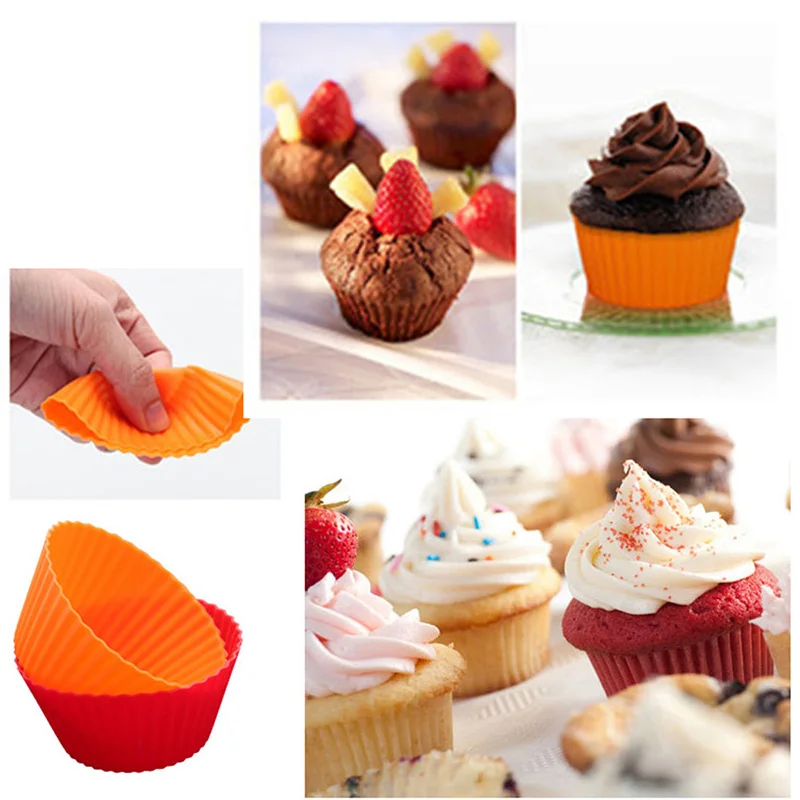 12 шт./компл. силиконовая форма для выпечки чашки вкладыш прессформа кекс Круглый