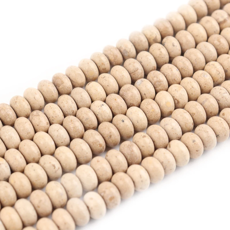 

Natural Stone Loose Spacer Beads Sand abacus Stone Beads For Jewelry Making DIY Charms Bracelet Necklace 15'' 8x8mm Beadtales