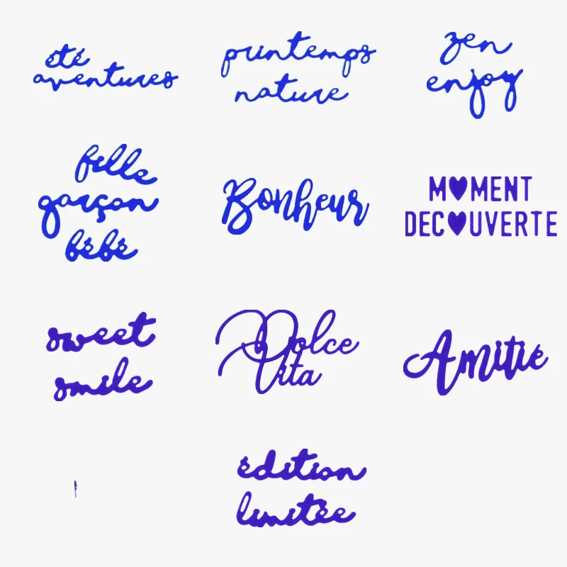 Лидер продаж стильные-3 художественные серии французских слов Металлические