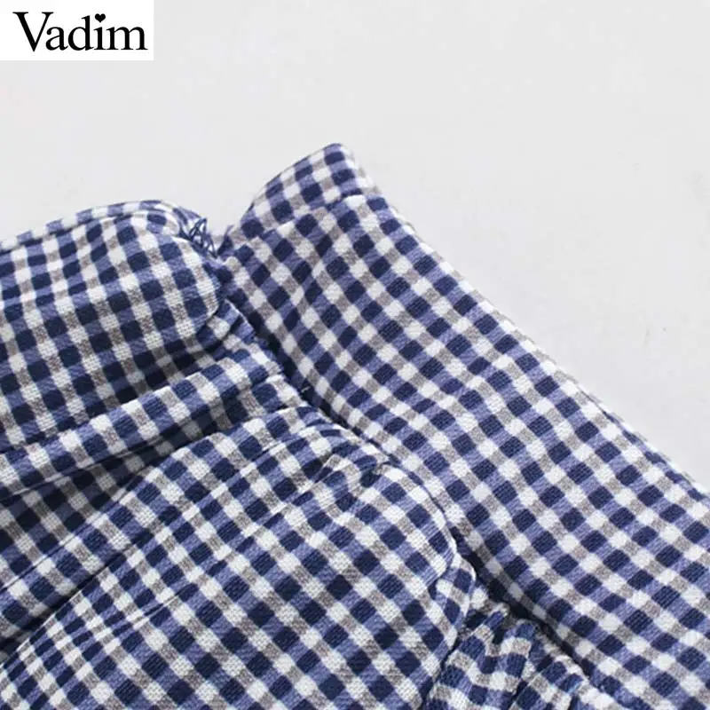 Vadim милый женский плиссированная мини-юбка в клетку многослойная эластичная