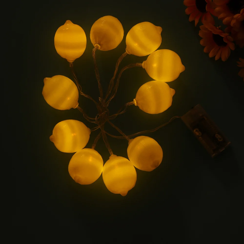 

LED Lemon String Lights Lovely Light Decoration for Festival Party Bedroom Birthday (1.5m 10LEDs)