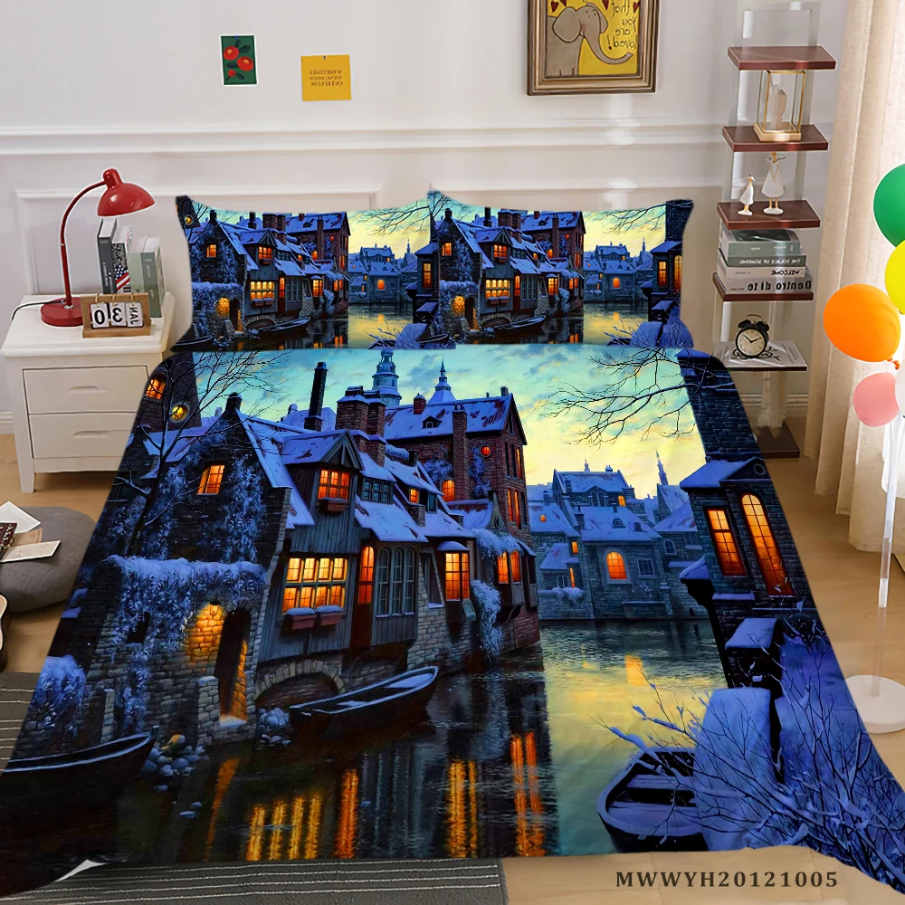 

Hotsale 3D Bedding Set 2/3 Pcs Duvet Cover Set King Queen Size Nature Modern Home Bed Set