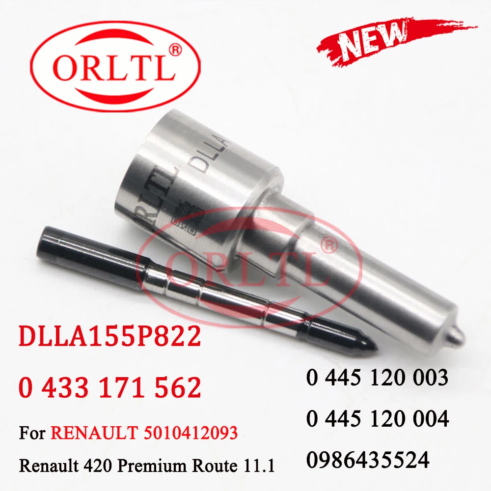 Форсунка ORLTL DLLA155P822 (0 433 171 562) и инжектора DLLA 155 P 822 (0433171562) для RENAULT 0 445 120 003 004 |