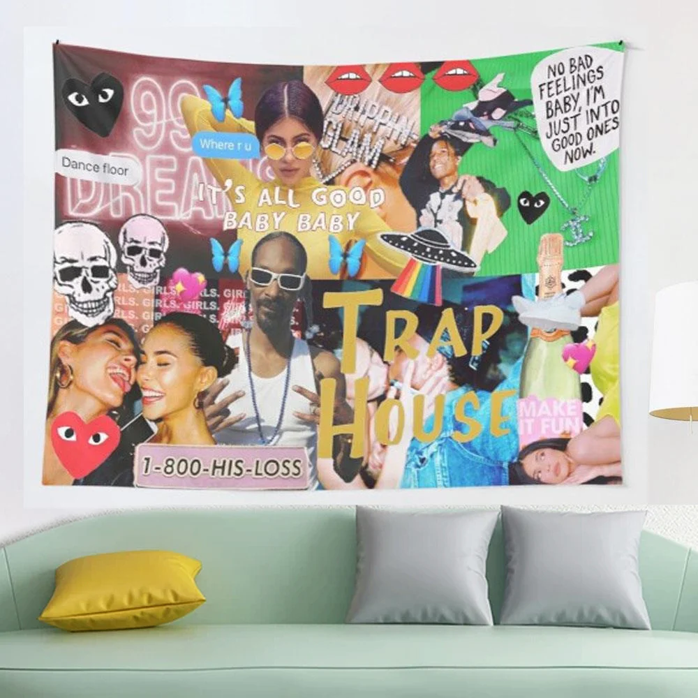 

HI LOSS FASHION COLLAGE tapestry Wall Hanging Astrology Divination Bedspread