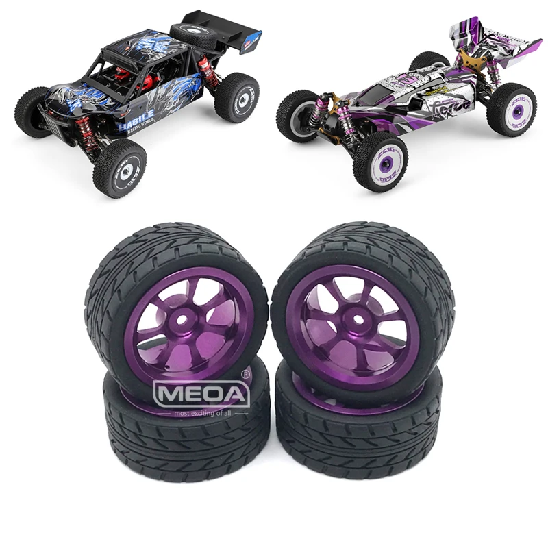 

WLtoys RC Car Spare Parts 4WD 124018 124019 Purple Front/Rear Tire Assembly Set 1/12 Original Upgraded Metal Accessories