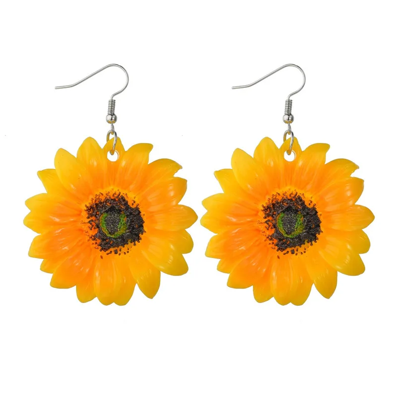 Женские акриловые серьги Terreau Kathy модные свисающие в форме подсолнечника пляжные