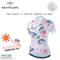 keyiyuan 2022 new summer short sleeve cycling shirt women mountain bike jersey road bicycle wear mtb clothing tops maillot velo
