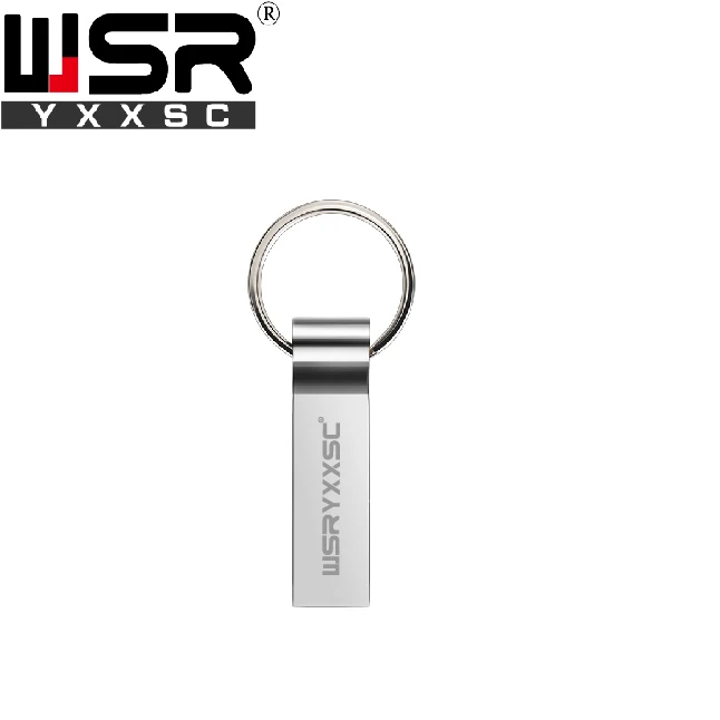 silver Брелок металлический usb 2,0 флеш-накопитель 32 Гб 64 Гб 128 ГБ высокоскоростной флеш-накопитель 4 ГБ 8 ГБ 16 ГБ реальная емкость Водонепроницаемая портативная usb-флешка - Цвет: silver