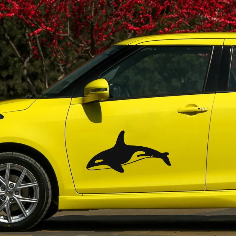 Anycuros Killer Whale забавная наклейка отражающая лазерная на мотоцикл Авто Стайлинг