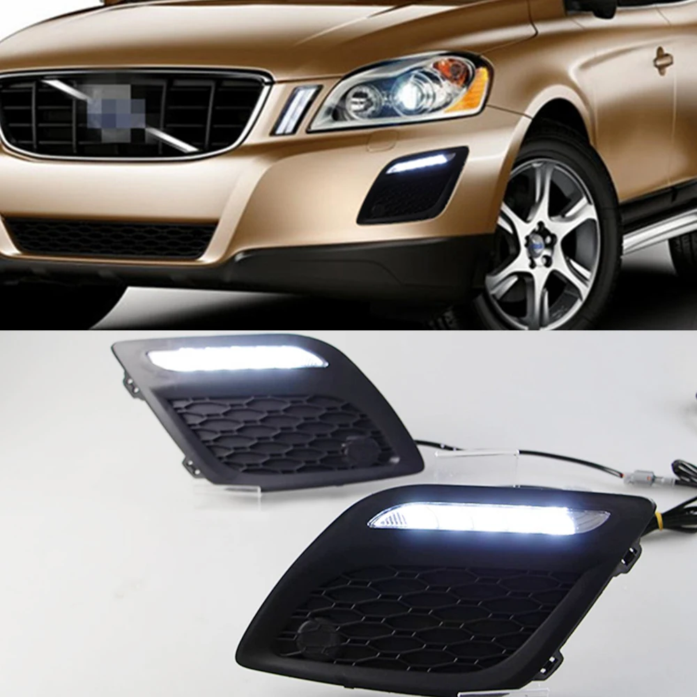 Автомобильные мигающие дневные ходовые огни 1 пара для Volvo XC60 2011 2012 2013 дневной