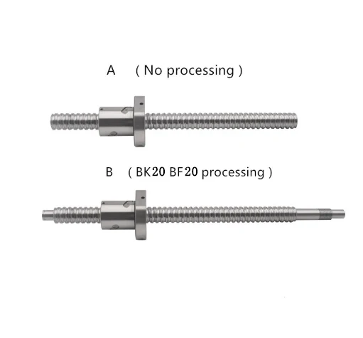 Стандартный шариковый винт SFU2510 длина 600 мм с фланцевой шариковой гайкой или BK20 BF20