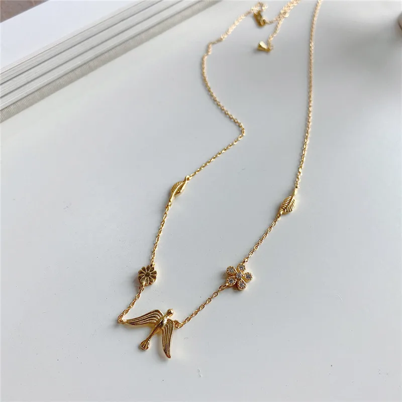 RUIYI реальные 925 стерлингового серебра 18K позолоченные нежный колье для женщин