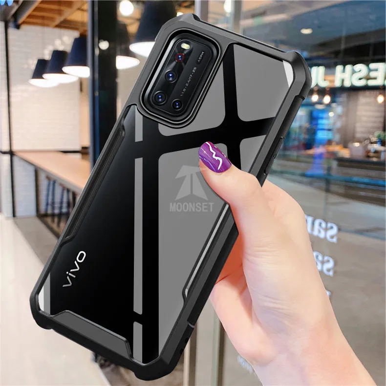 

For Vivo V19 V17 V19 NEO Y19 Y17 Y15 Y12 Case Transparent Back Shockproof Protective Corners Slim Cover