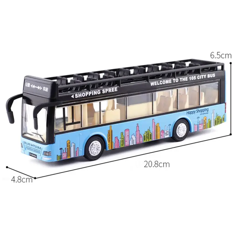 

Convertible Simulation Alloy Bus Toy Bus Model Light Sound Alloy Car Diecasts