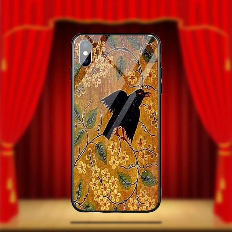 Phone Cases Cover for iPhone 8 7 6 6S Plus X XR XS 11 Pro Max Coque Bags Personalized Pattern Khokhloma Black Flower | Мобильные