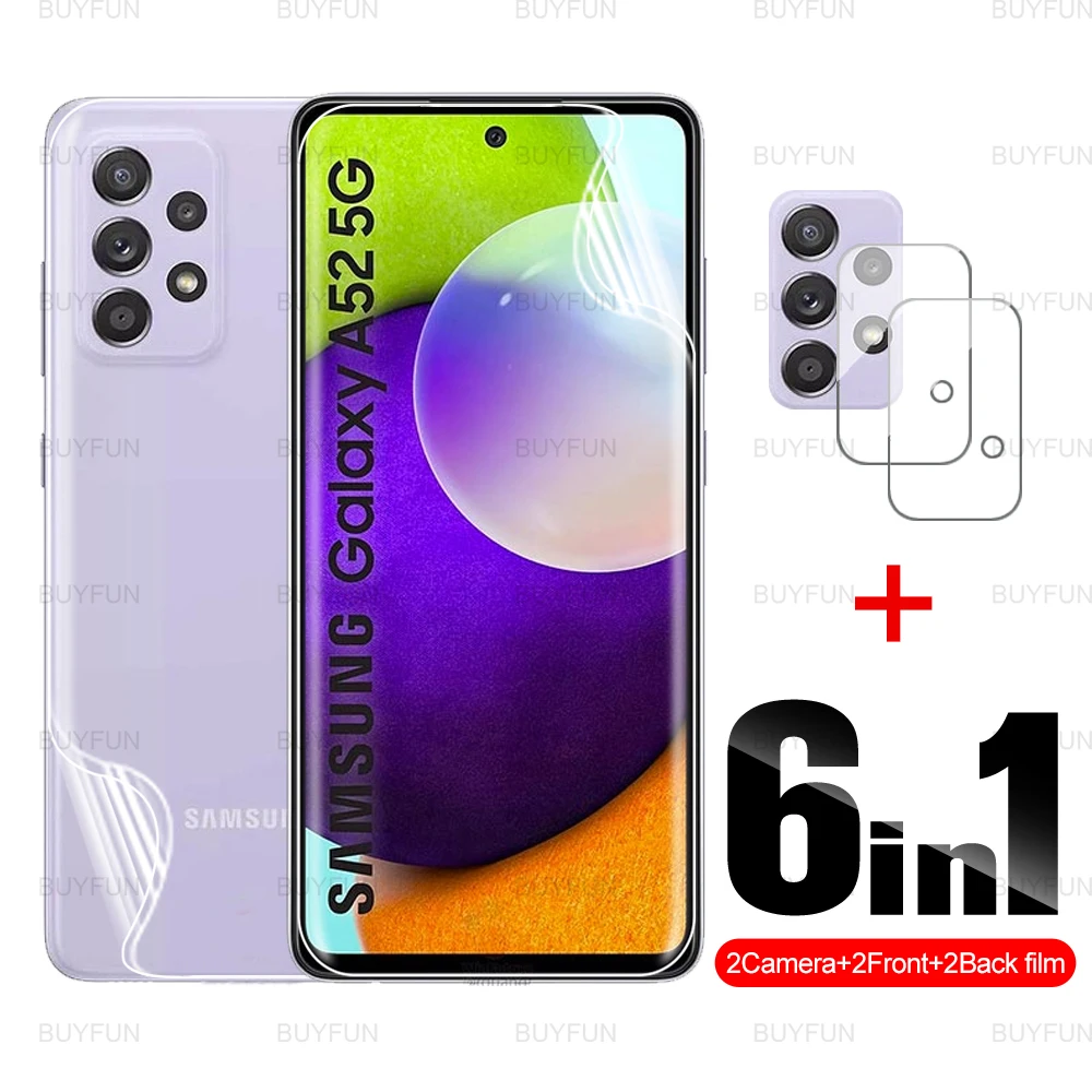 

6in1 Front Back Hydrogel Film For Samsung A52 5G safety soft film for samsung samung galaxi A32 A72 A42 5G A12 M12 camera film