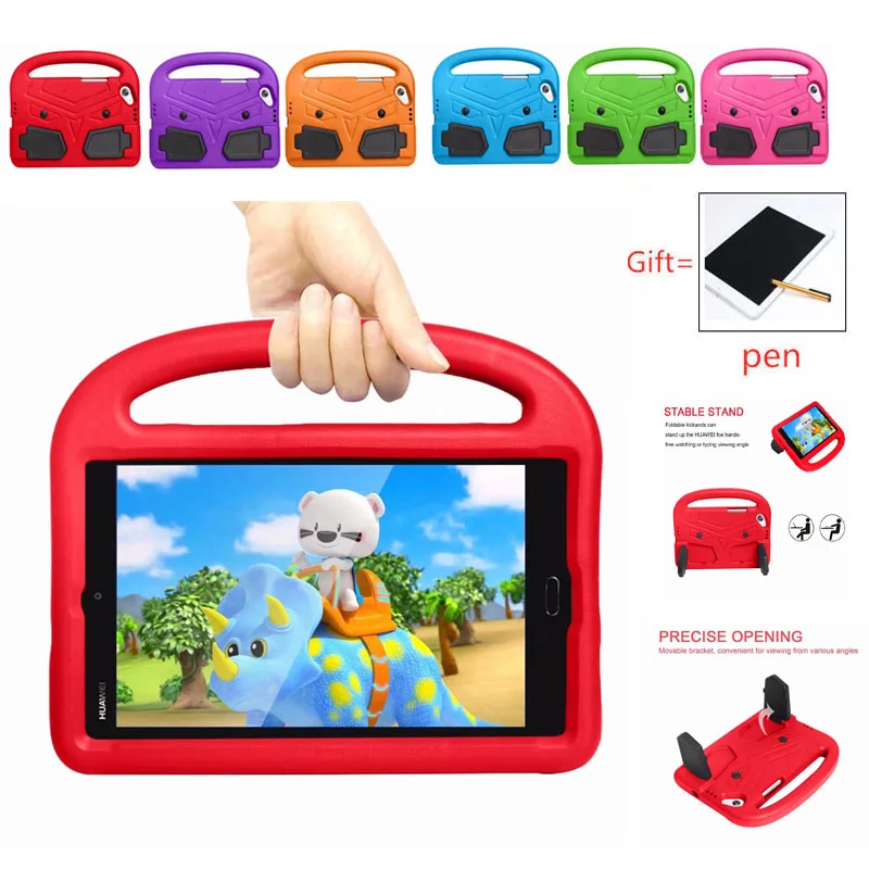 

Tablet Case For Huawei M3 M5 8.0 Kids Shockproof EVA Foam Funda Stand Cover Capa For Huawei T3 T8 M6 T5 T10S with Handle