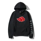 Пуловер с аниме Акацуки и облачными символами, толстовка с капюшоном, Осень-зима 2021, худи с японским аниме Харадзюку, свитшот, уличная одежда в стиле хип-хоп