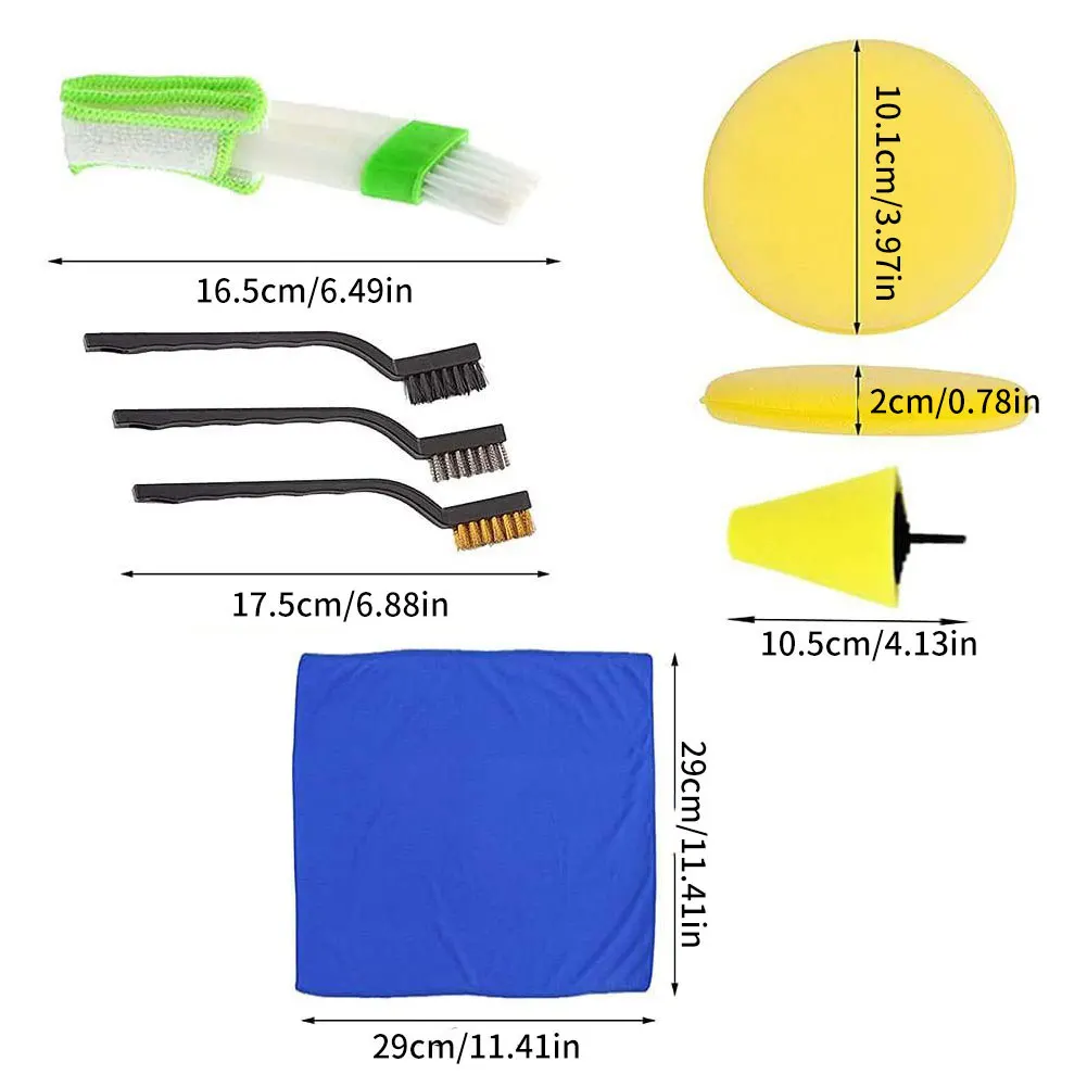 

Detailing Brush Set Car Cleaning Brushes Power Scrubber Drill Brush For Car Leather Air Vents Rim Polisher Bathroom Cleaning Kit