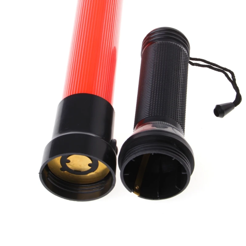 

Plastic Traffic Wand Powerful LED Flashlight Torch 3 Modes Strobe Setting W3JB