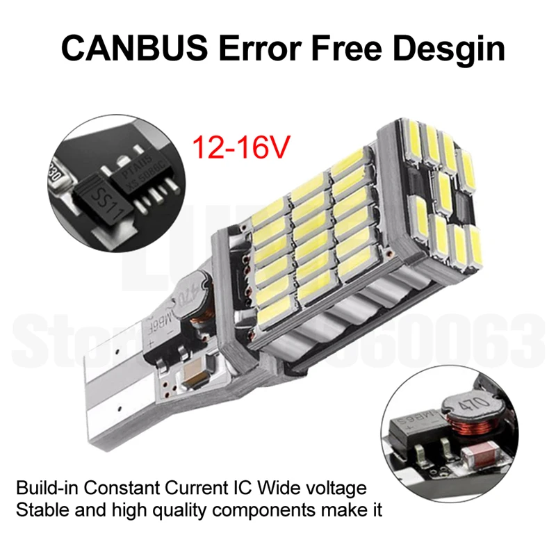 2x T15 W16W светодиодный обратный светильник лампы 15 24 30 45 920 921 912 Canbus резервного
