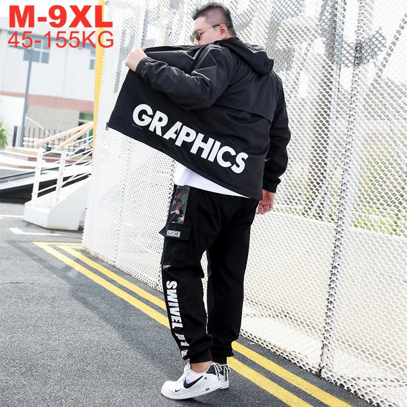 

Men's Clothing Jacket+pants 2 Pieces Sports Suit Spring Tracksuit Male Big Size 9xl 8xl Sportswear Sets Men Oversized Tracksuits