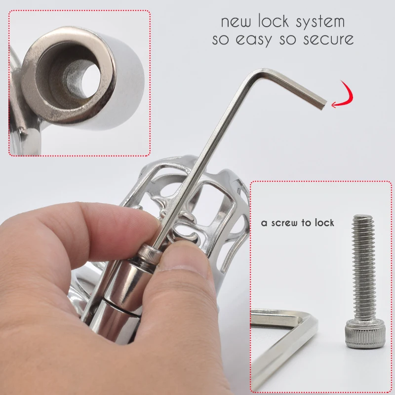 FRRK CB Chastity Cage with Screw Lock Mamba Male Bondage Belt Device 2021 New Metal Cock Penis Rings BDSM Sex Toys for Men | Красота и