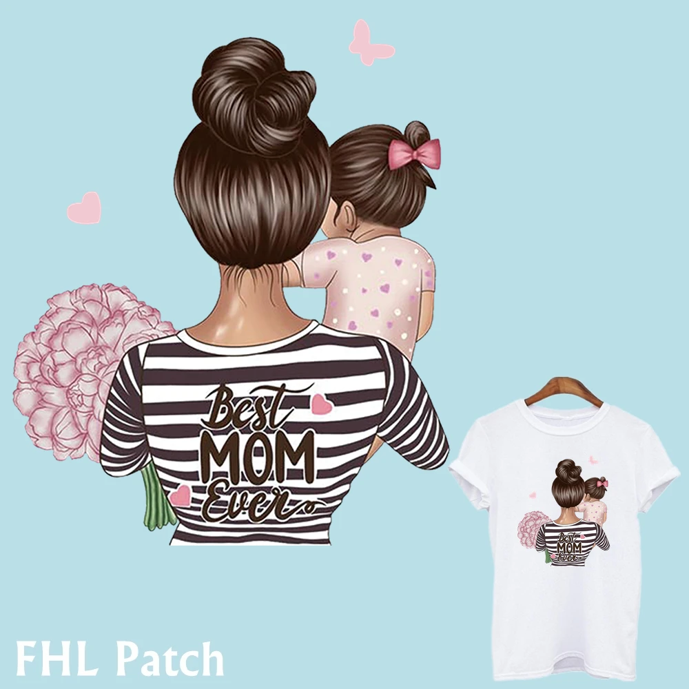 Для мамы и девочек патчи для одежды Термальность стикеры на одежде с помощью