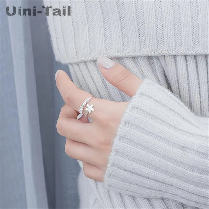 Uini Tail популярное Новое Открытое кольцо из стерлингового серебра 925 пробы с