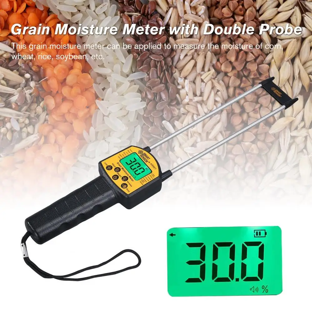 

Профессиональный цифровой измеритель влажности зерна кукурузы, пшеницы и риса фасоли арахисовые зерна измерения влажности тестер