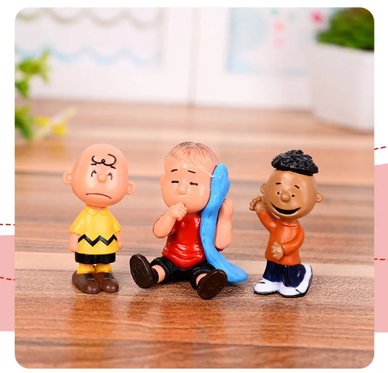 Снупи мультфильм Аниме Фигурки Игрушка Собака Снупи ПВХ детские игрушки куклы украшения Рождество подарок на день рождения подарок 12 шт