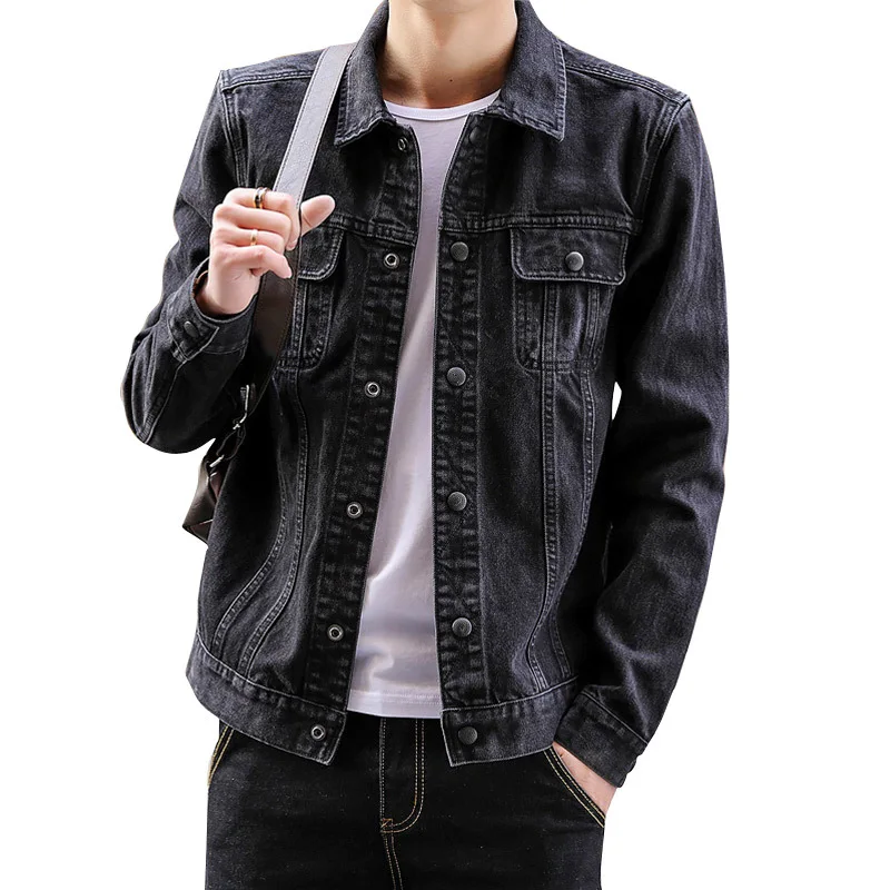 

Spring autumn 2021 fashion brand denim Slim tooling jacket denim jacket men's gown Korean style tops streets teenagers coat