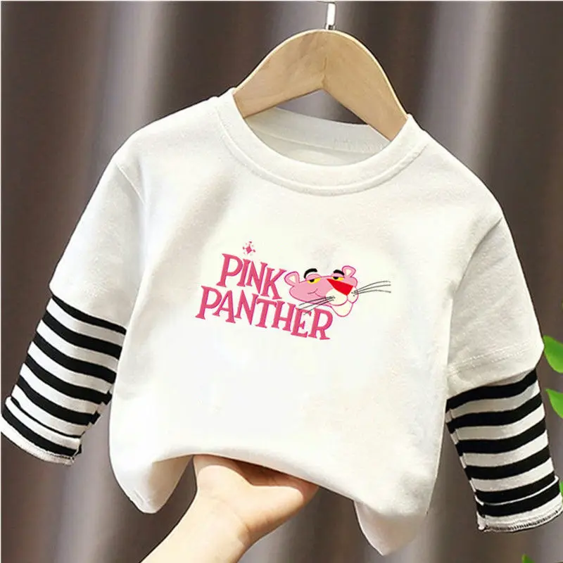 

Boys Kids T-shirt Cute Letter Print Patchwork Striped Long Sleeve O-Neck Top Sweatshirt Toddler Girls Children Clothes Vivid Tee