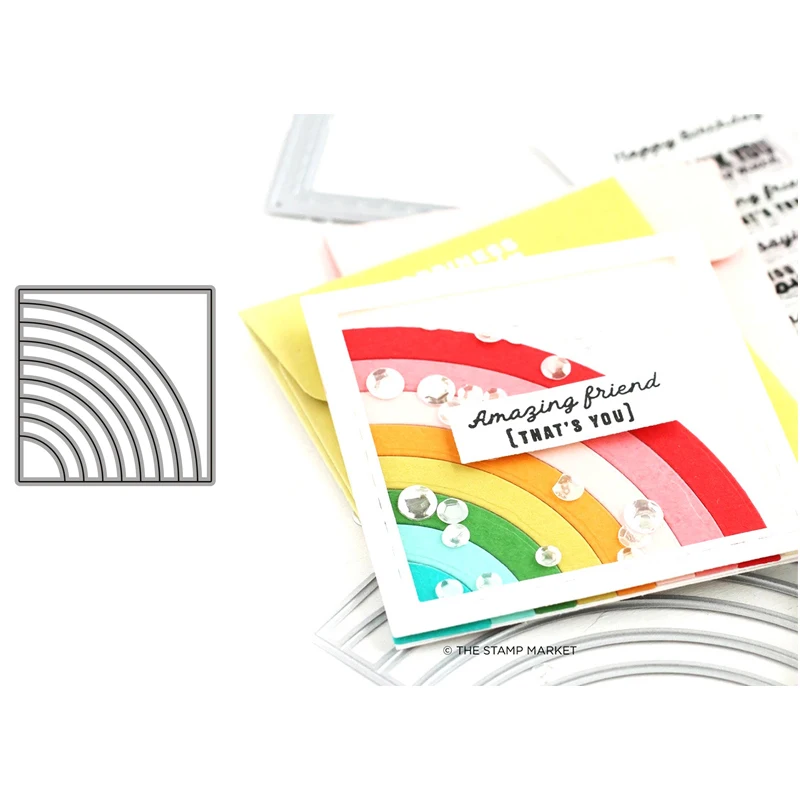 

Rainbow Square Box Metal Cutting Dies for Scrapbooking Handmade Tools Mold Cut Stencil New 2021 DIY Card Make Mould Model Craft