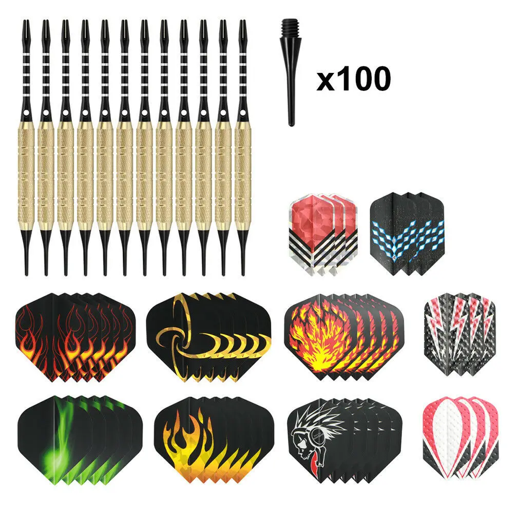 

Professional Electronic Dart Set 19 Grams 12 Aluminum Rod Soft Dart Needle 100 Soft Dart Head Bar Game Male Dart Soft Tip Dart