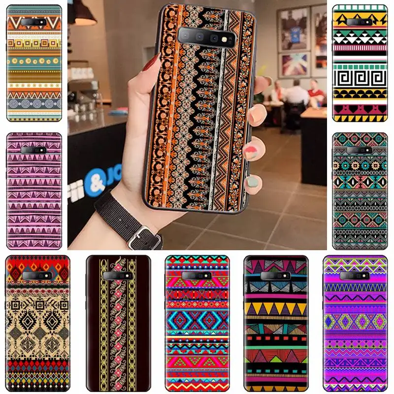 

Retro artistic Pattern color line Phone Case For Samsung Galaxy S5 S6 S7 S8 S9 S10 S10e S20 edge plus lite Shell Cover Funda