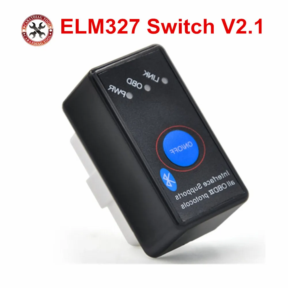 Топ продаж Супер Мини ELM327 Bluetooth с выключателем питания ELM 327 OBD2 Диагностический Сканер Поддержка мультибрендовых автомобилей