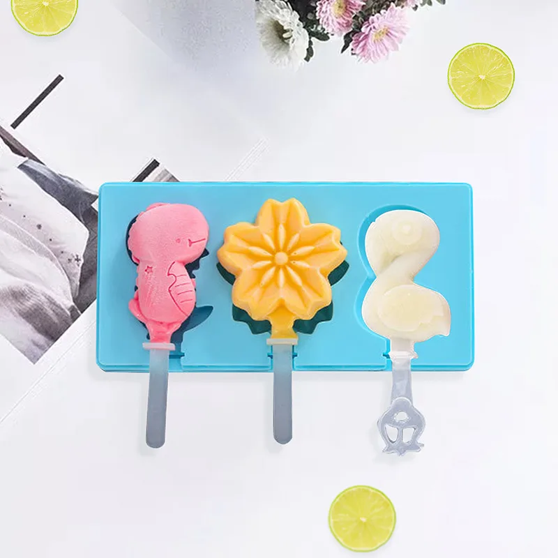 

Silicone Cartoon Ice Cream Mold Summer Juice Popsicle Jelly Maker Molds Handmade Soap Molds Frozen Animal-Shape Lollipop Mould